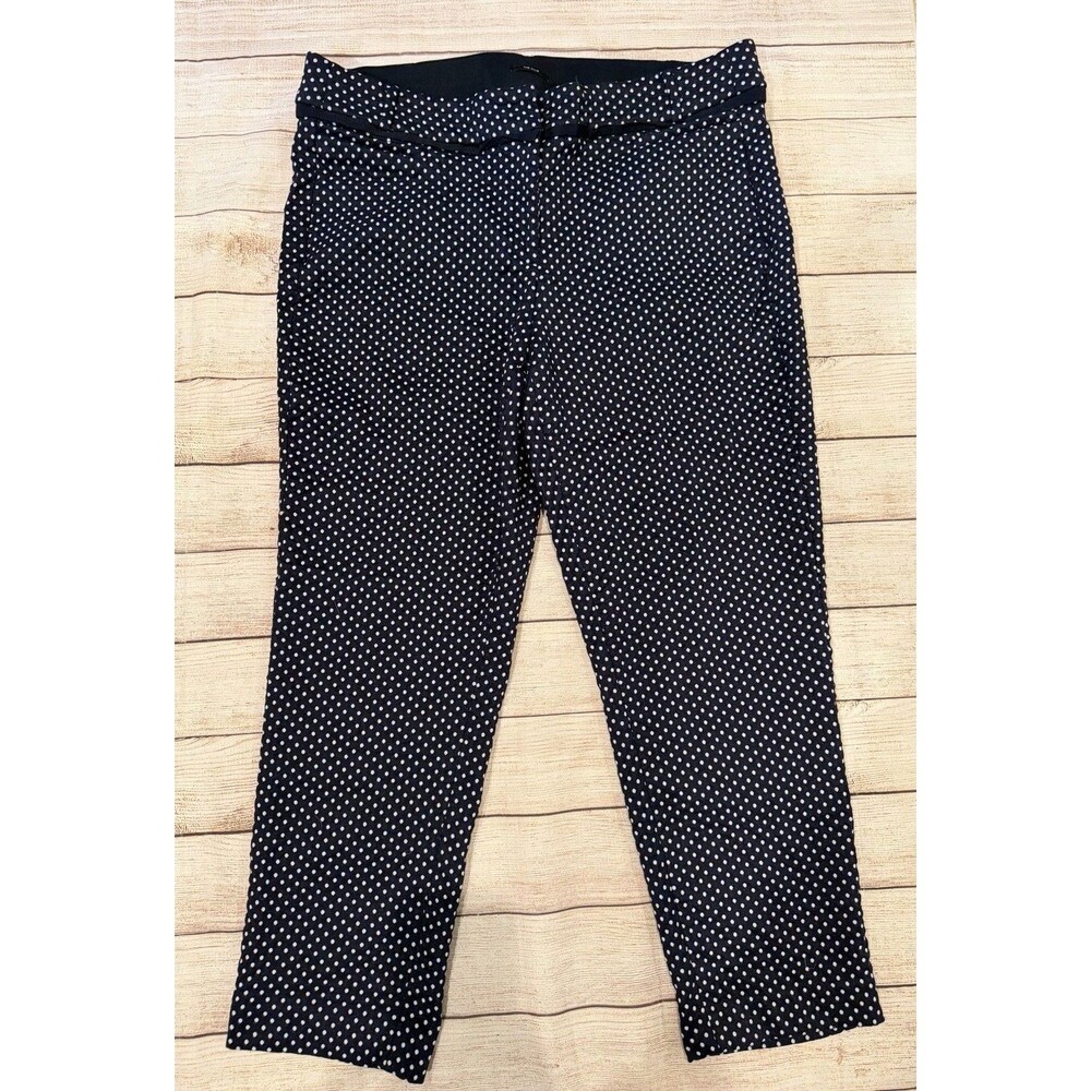 Lane Bryant The Allie Sexy Stretch Navy White Polka Dot Pants Women Size 24R